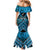 Personalised Aotearoa Matariki Family Matching Mermaid Dress and Hawaiian Shirt Turquoise Fern Maori Poutama
