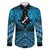 Personalised Aotearoa Matariki Family Matching Short Sleeve Bodycon Dress and Hawaiian Shirt Turquoise Fern Maori Poutama