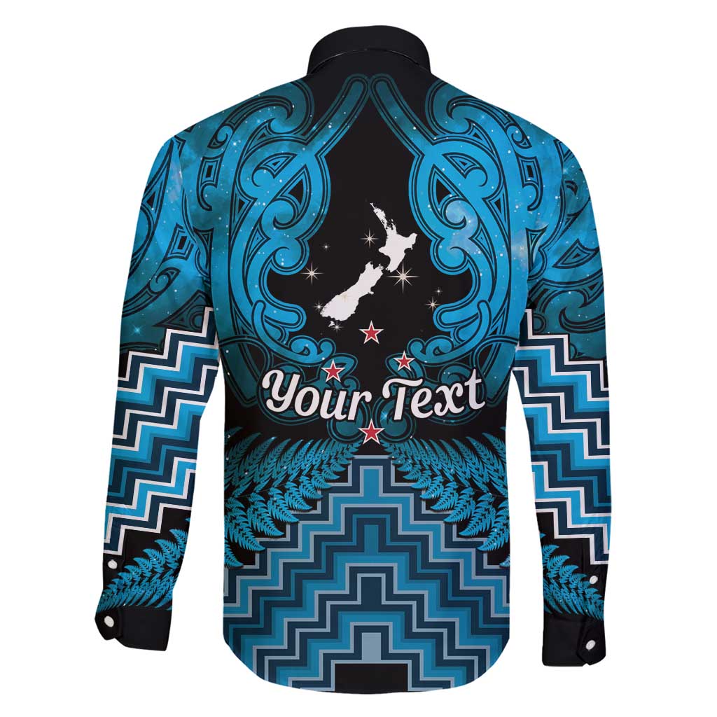 Personalised Aotearoa Matariki Family Matching Summer Maxi Dress and Hawaiian Shirt Turquoise Fern Maori Poutama LT01 - Polynesian Pride