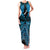 Personalised Aotearoa Matariki Family Matching Tank Maxi Dress and Hawaiian Shirt Turquoise Fern Maori Poutama