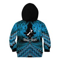 Personalised Aotearoa Matariki Kid Hoodie Turquoise Fern Maori Poutama