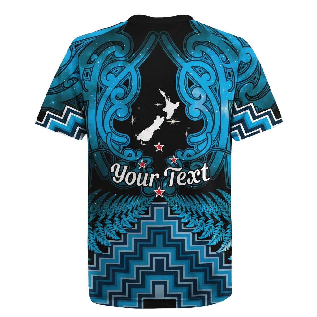 Personalised Aotearoa Matariki Rugby Jersey Turquoise Fern Maori Poutama
