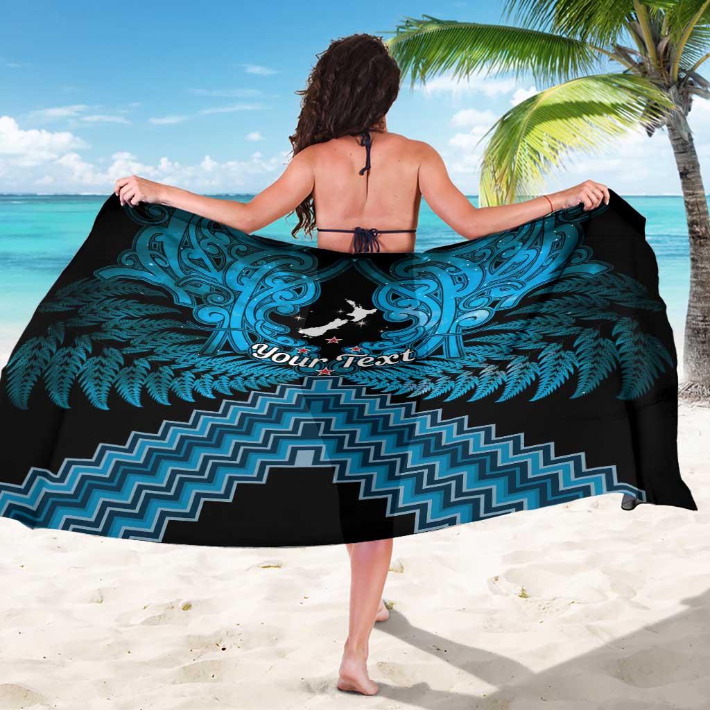 Personalised Aotearoa Matariki Sarong Turquoise Fern Maori Poutama
