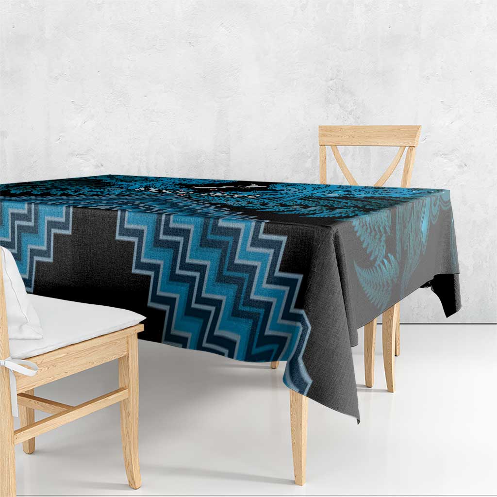 Personalised Aotearoa Matariki Tablecloth Turquoise Fern Maori Poutama