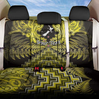 Personalised Aotearoa Matariki Back Car Seat Cover Yellow Fern Maori Poutama