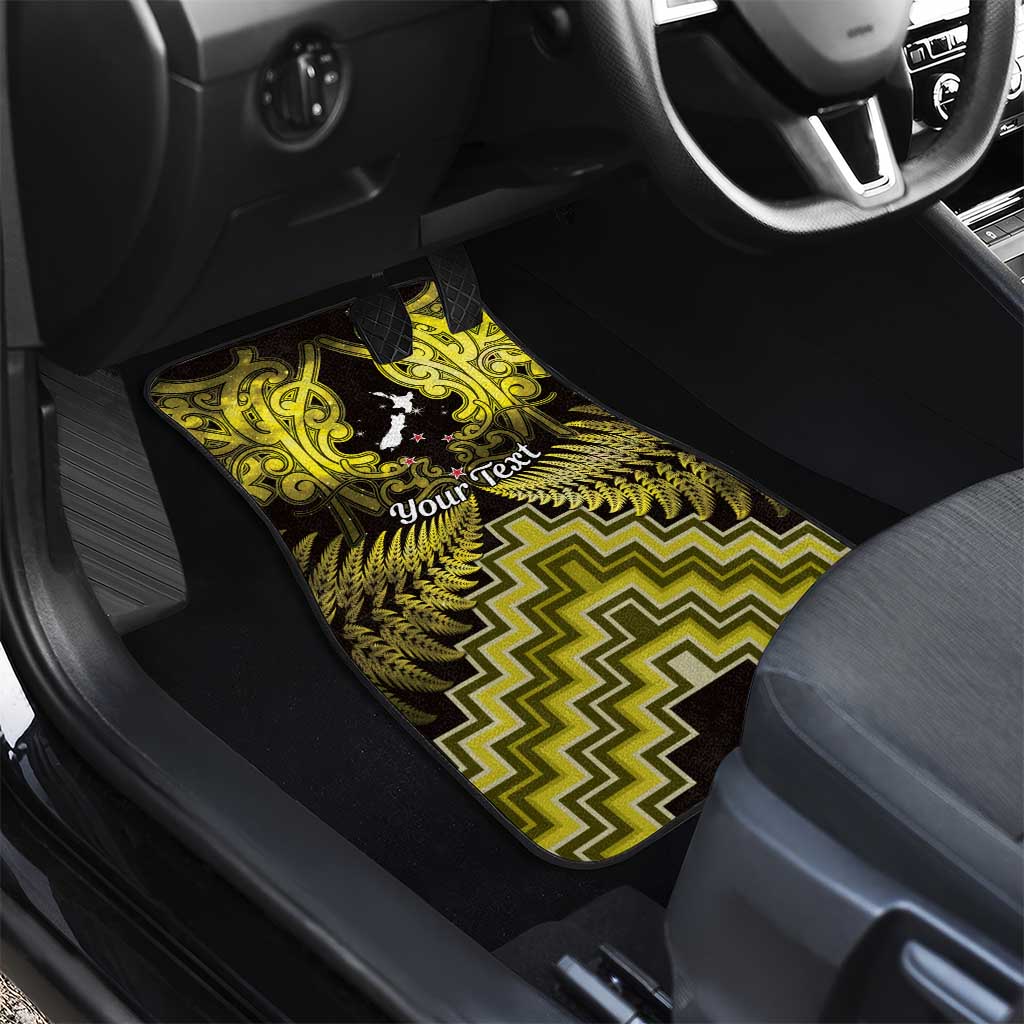 Personalised Aotearoa Matariki Car Mats Yellow Fern Maori Poutama