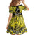 Personalised Aotearoa Matariki Family Matching Mermaid Dress and Hawaiian Shirt Yellow Fern Maori Poutama