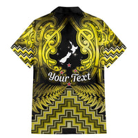 Personalised Aotearoa Matariki Family Matching Mermaid Dress and Hawaiian Shirt Yellow Fern Maori Poutama