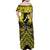 Personalised Aotearoa Matariki Family Matching Off Shoulder Maxi Dress and Hawaiian Shirt Yellow Fern Maori Poutama