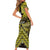 Personalised Aotearoa Matariki Family Matching Short Sleeve Bodycon Dress and Hawaiian Shirt Yellow Fern Maori Poutama
