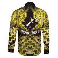 Personalised Aotearoa Matariki Family Matching Summer Maxi Dress and Hawaiian Shirt Yellow Fern Maori Poutama LT01 - Polynesian Pride