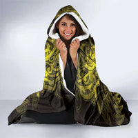 Personalised Aotearoa Matariki Hooded Blanket Yellow Fern Maori Poutama