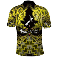 Personalised Aotearoa Matariki Polo Shirt Yellow Fern Maori Poutama