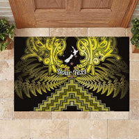 Personalised Aotearoa Matariki Rubber Doormat Yellow Fern Maori Poutama
