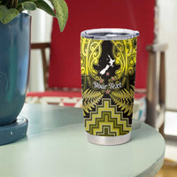 Personalised Aotearoa Matariki Tumbler Cup Yellow Fern Maori Poutama