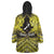 Personalised Aotearoa Matariki Wearable Blanket Hoodie Yellow Fern Maori Poutama