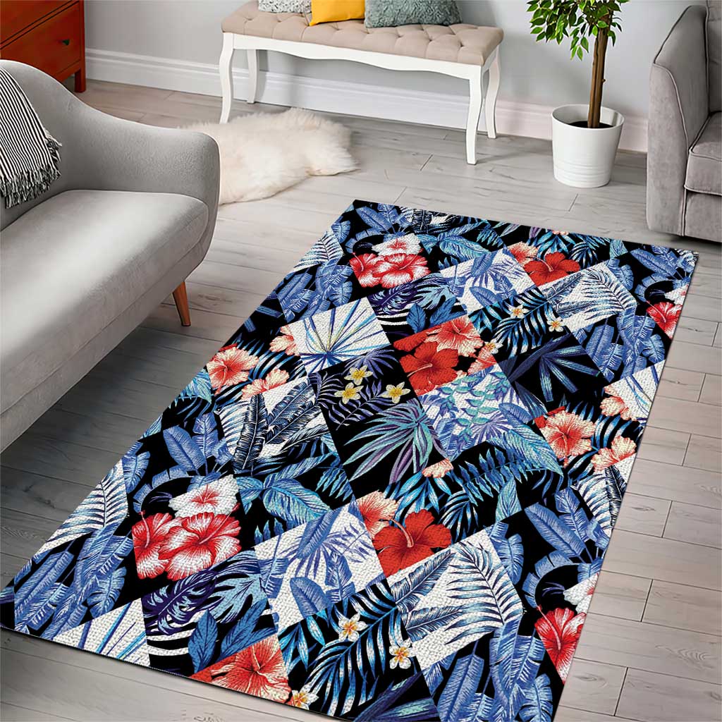 Hawaii Tropicana Blue Pattern Area Rug - Polynesian Pride