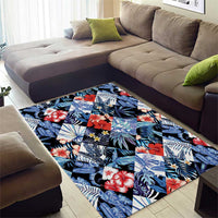 Hawaii Tropicana Blue Pattern Area Rug - Polynesian Pride