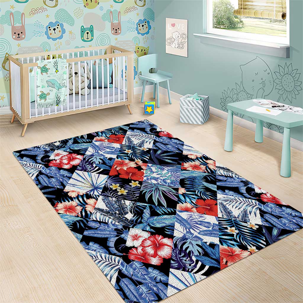 Hawaii Tropicana Blue Pattern Area Rug - Polynesian Pride