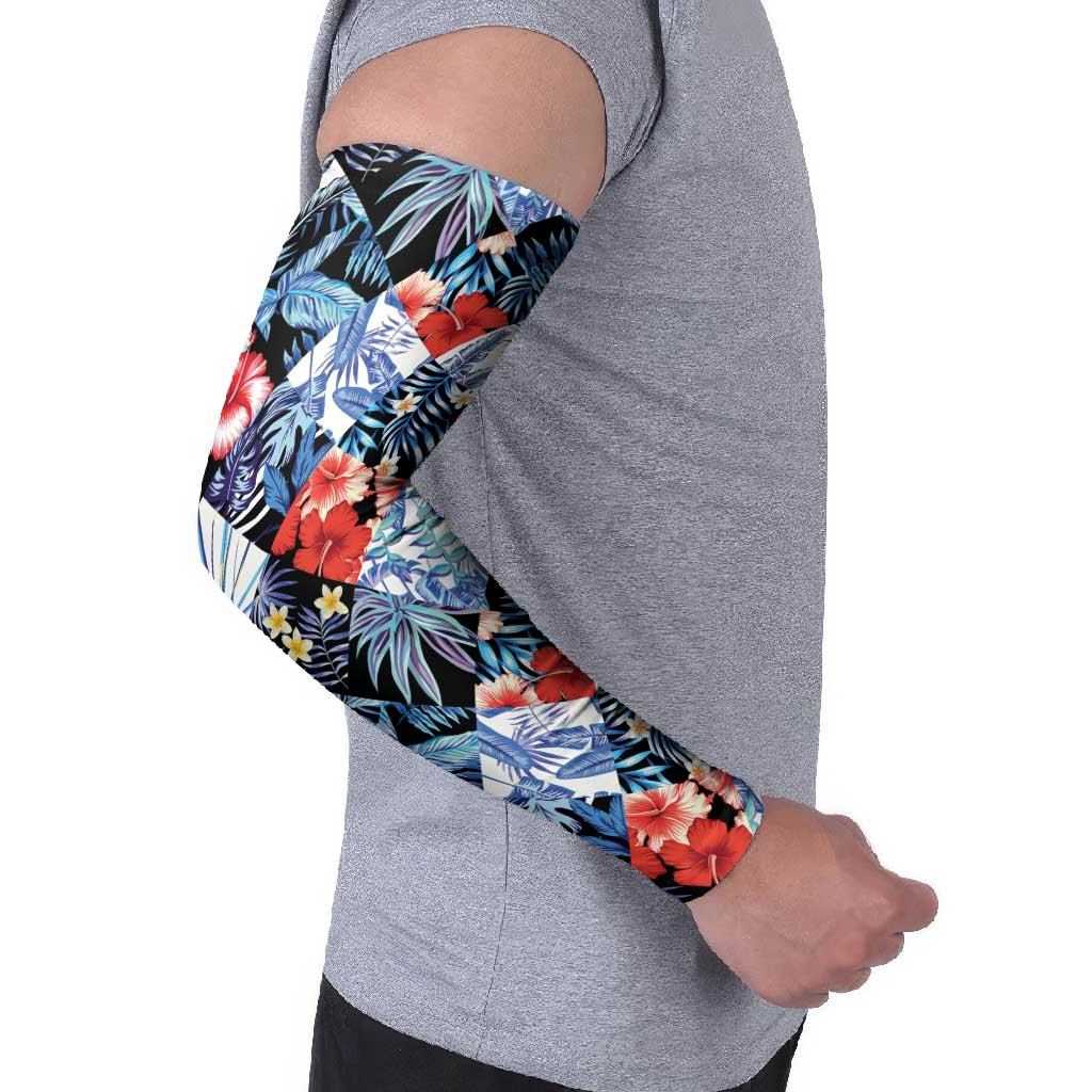 Hawaii Tropicana Blue Pattern Arm Sleeves - Polynesian Pride