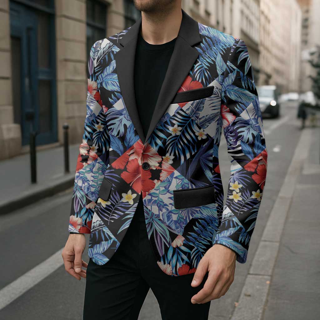 Hawaii Tropicana Blue Pattern Blazer - Polynesian Pride