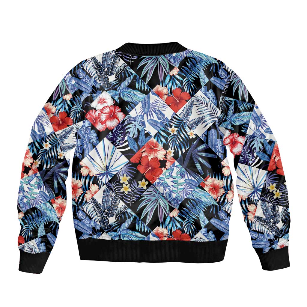 Hawaii Tropicana Blue Pattern Bomber Jacket - Polynesian Pride