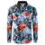 Hawaii Tropicana Blue Pattern Button Sweatshirt - Polynesian Pride