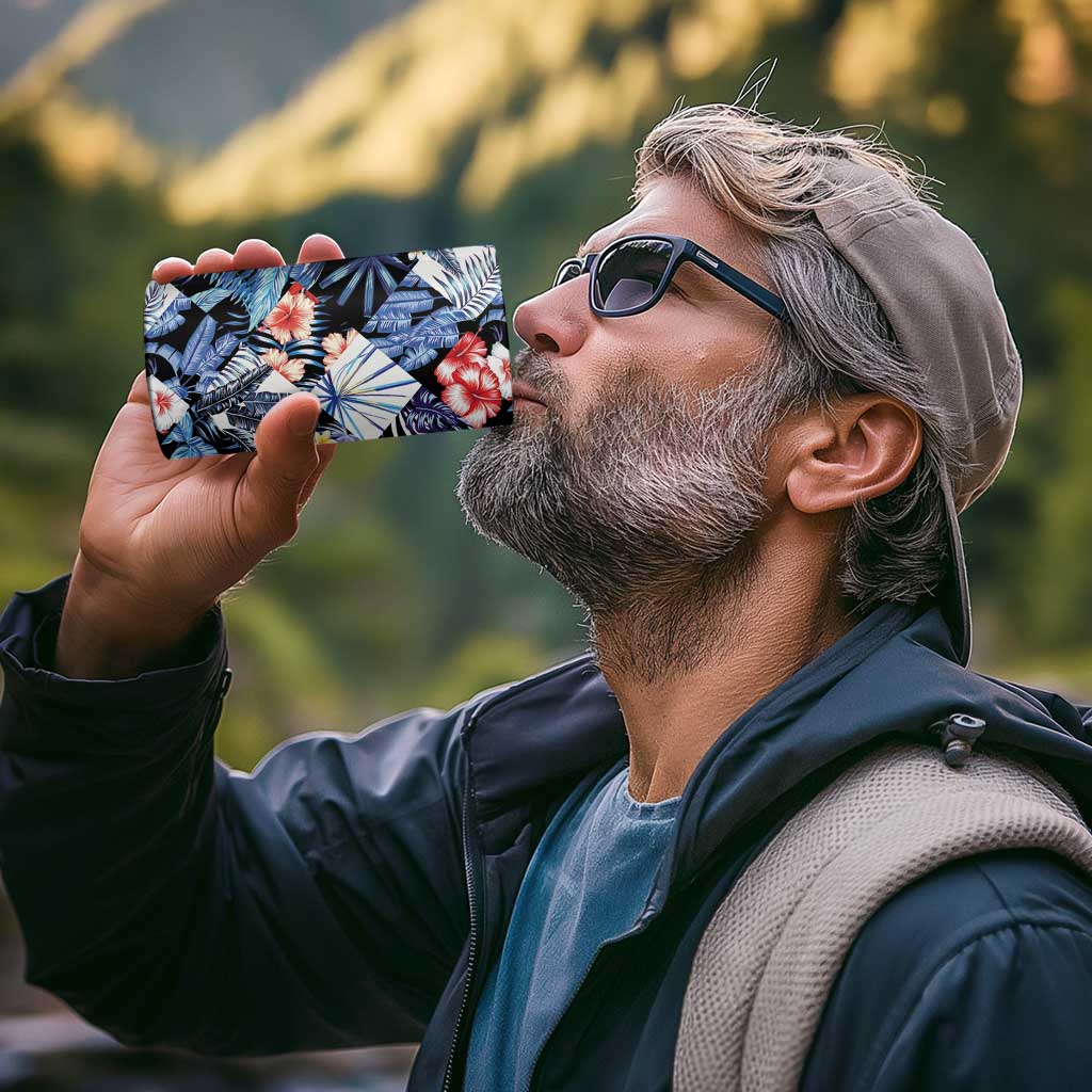 Hawaii Tropicana Blue Pattern 4 in 1 Can Cooler Tumbler - Polynesian Pride