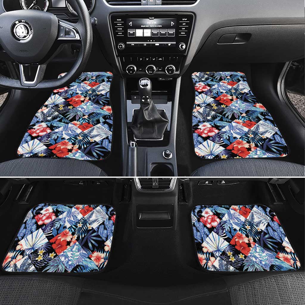 Hawaii Tropicana Blue Pattern Car Mats - Polynesian Pride