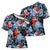 Hawaii Tropicana Blue Pattern Cross Shoulder Shirt - Polynesian Pride