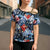 Hawaii Tropicana Blue Pattern Cross Shoulder Shirt - Polynesian Pride