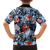 Hawaii Tropicana Blue Pattern Family Matching Summer Maxi Dress and Hawaiian Shirt - Polynesian Pride