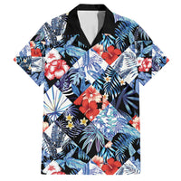 Hawaii Tropicana Blue Pattern Family Matching Summer Maxi Dress and Hawaiian Shirt - Polynesian Pride