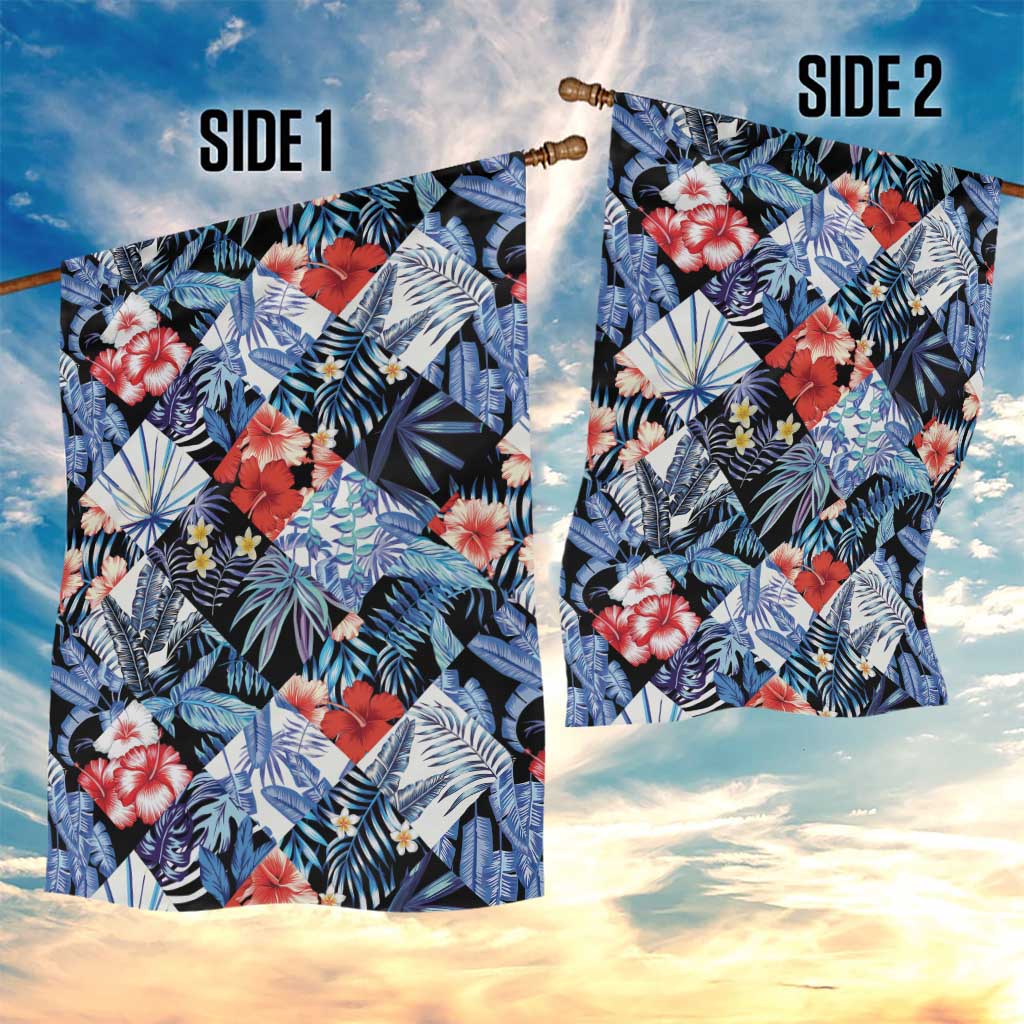 Hawaii Tropicana Blue Pattern Garden Flag - Polynesian Pride