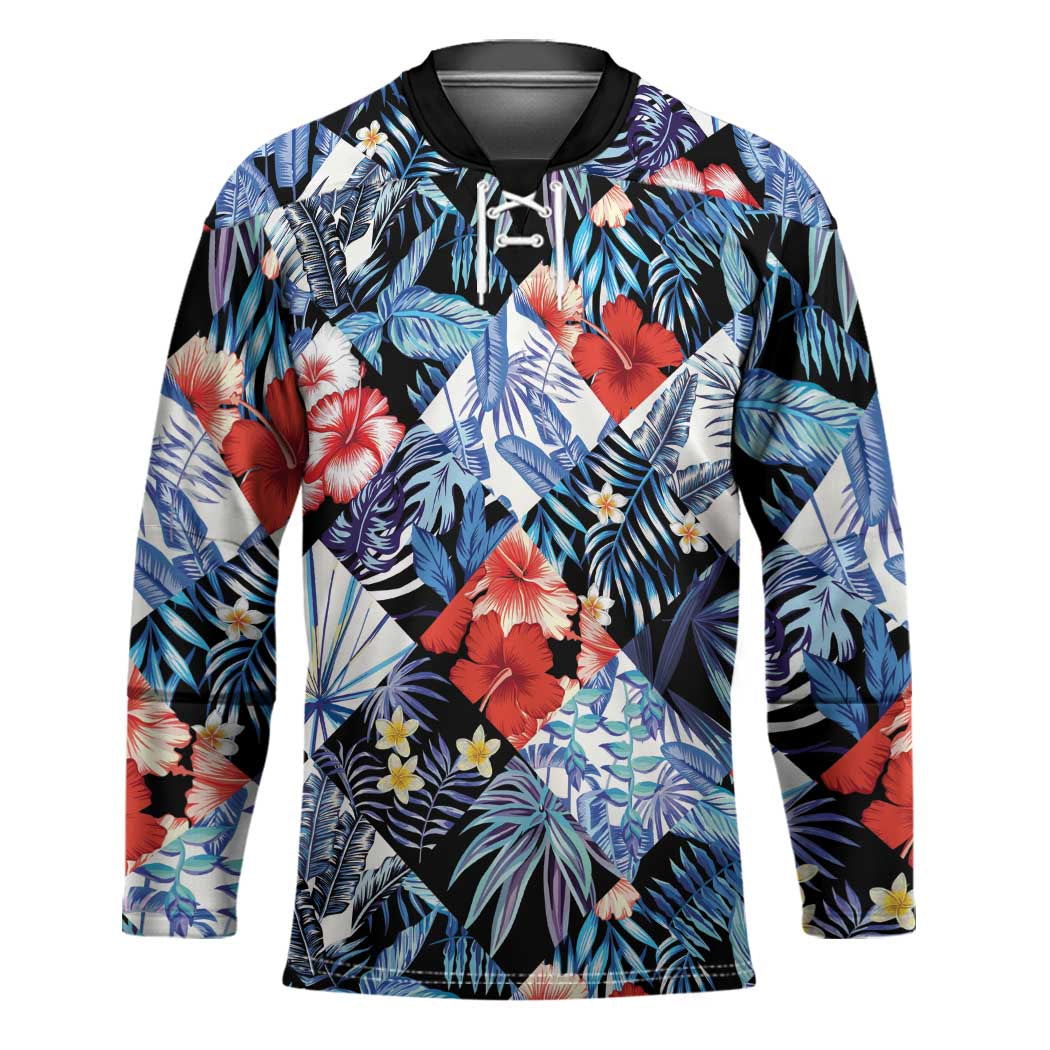 Hawaii Tropicana Blue Pattern Hockey Jersey - Polynesian Pride