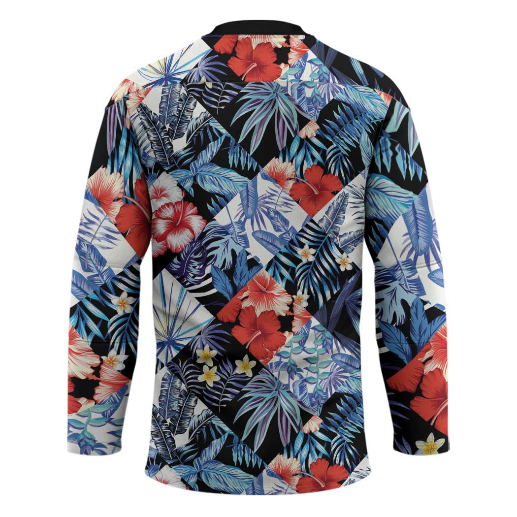 Hawaii Tropicana Blue Pattern Hockey Jersey - Polynesian Pride