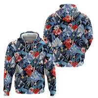 Hawaii Tropicana Blue Pattern Hoodie - Polynesian Pride