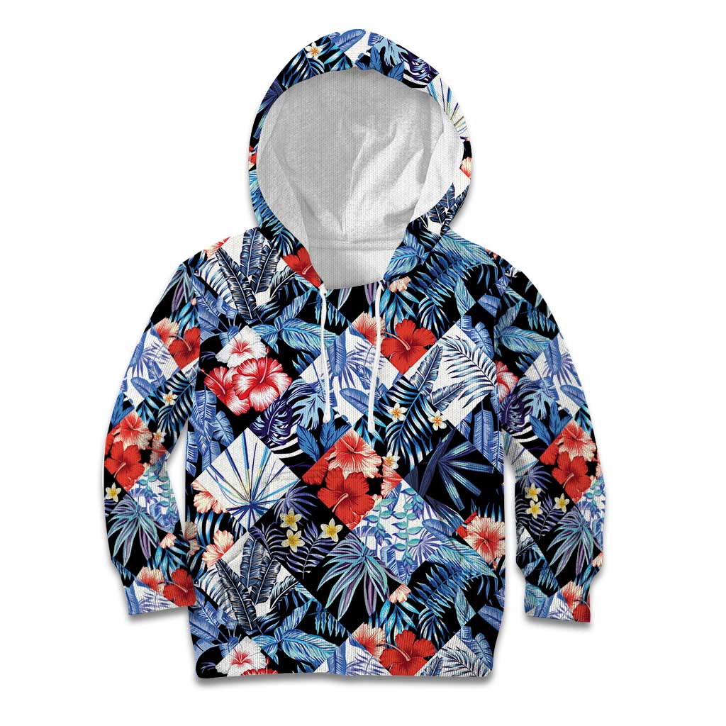 Hawaii Tropicana Blue Pattern Kid Hoodie - Polynesian Pride