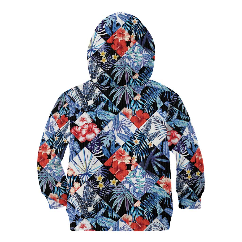Hawaii Tropicana Blue Pattern Kid Hoodie - Polynesian Pride