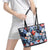 Hawaii Tropicana Blue Pattern Leather Tote Bag - Polynesian Pride