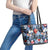 Hawaii Tropicana Blue Pattern Leather Tote Bag - Polynesian Pride