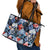 Hawaii Tropicana Blue Pattern Leather Tote Bag - Polynesian Pride