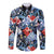 Hawaii Tropicana Blue Pattern Long Sleeve Button Shirt - Polynesian Pride