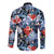 Hawaii Tropicana Blue Pattern Long Sleeve Button Shirt - Polynesian Pride