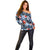 Hawaii Tropicana Blue Pattern Off Shoulder Sweater - Polynesian Pride