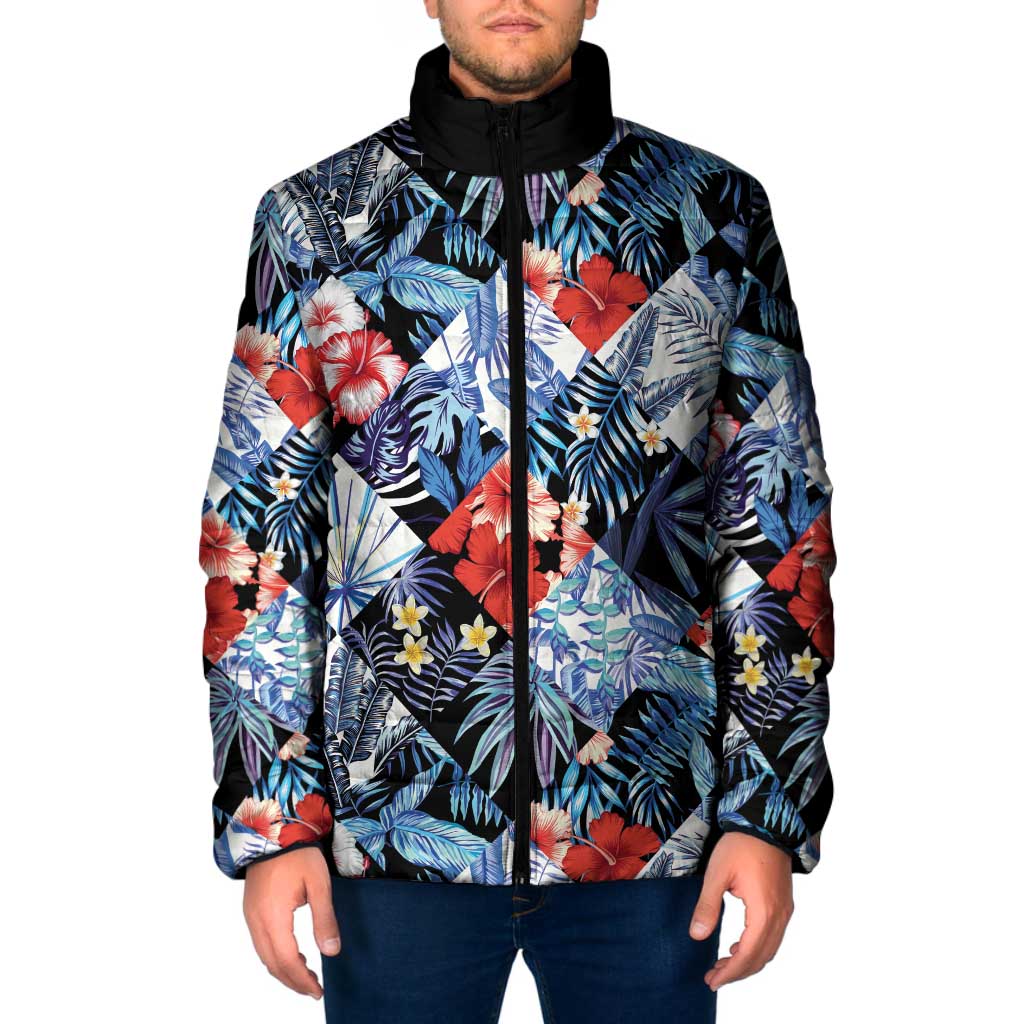 Hawaii Tropicana Blue Pattern Padded Jacket - Polynesian Pride
