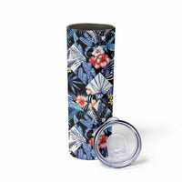 Hawaii Tropicana Blue Pattern Skinny Tumbler - Polynesian Pride
