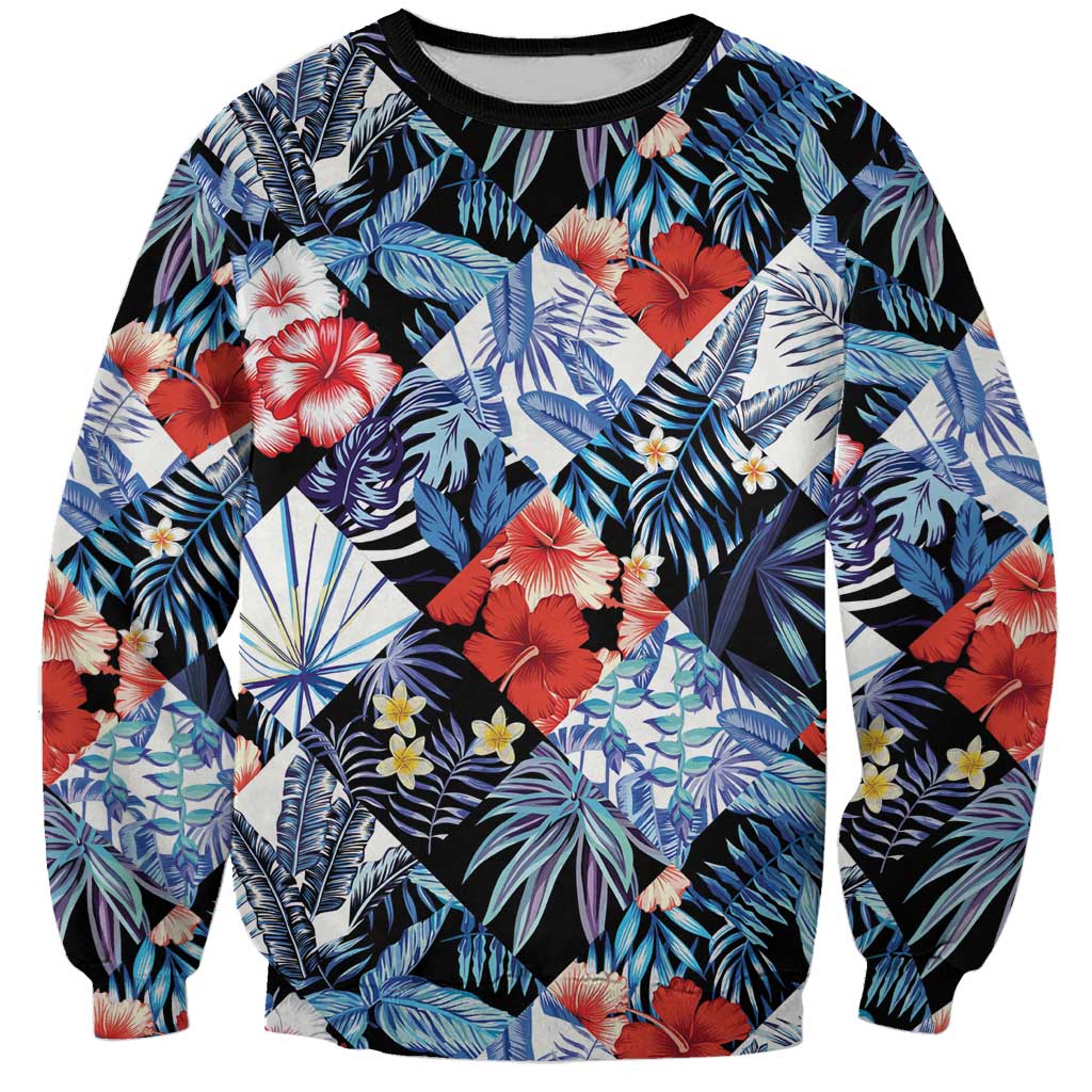 Hawaii Tropicana Blue Pattern Sweatshirt - Polynesian Pride
