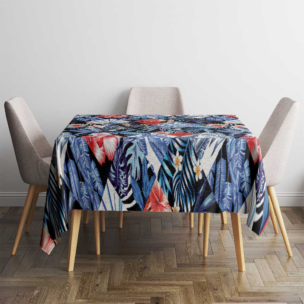 Hawaii Tropicana Blue Pattern Tablecloth - Polynesian Pride