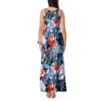Hawaii Tropicana Blue Pattern Tank Maxi Dress - Polynesian Pride
